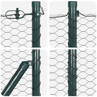 vidaXL Zaunpfosten Grau 100 x 1 m (25 mm Maschen) Stahl und PVC