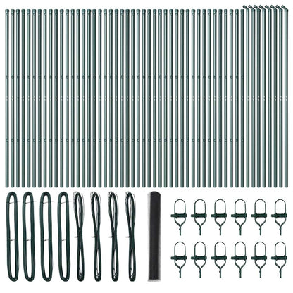 Zaunpfosten Grau 100 x 1,2 m (36 mm Maschen) Stahl und PVC