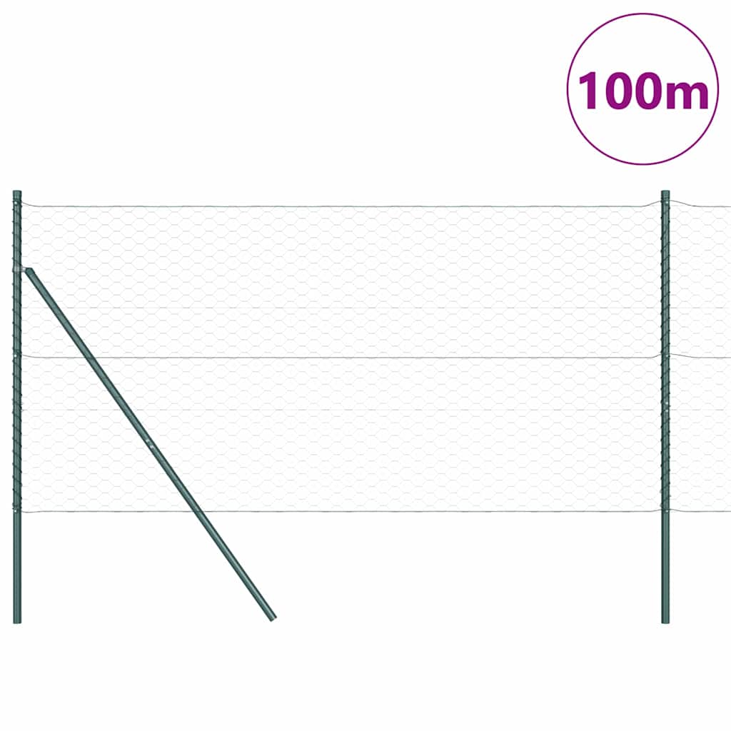 vidaXL Zaunpfosten Grau 100 x 1,2 m (50 mm Maschenweite) Stahl und PVC