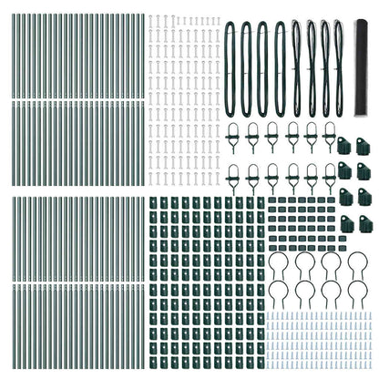 vidaXL Zaunpfosten Grau 100 x 1,4 m (25 mm Maschenweite) Stahl und PVC