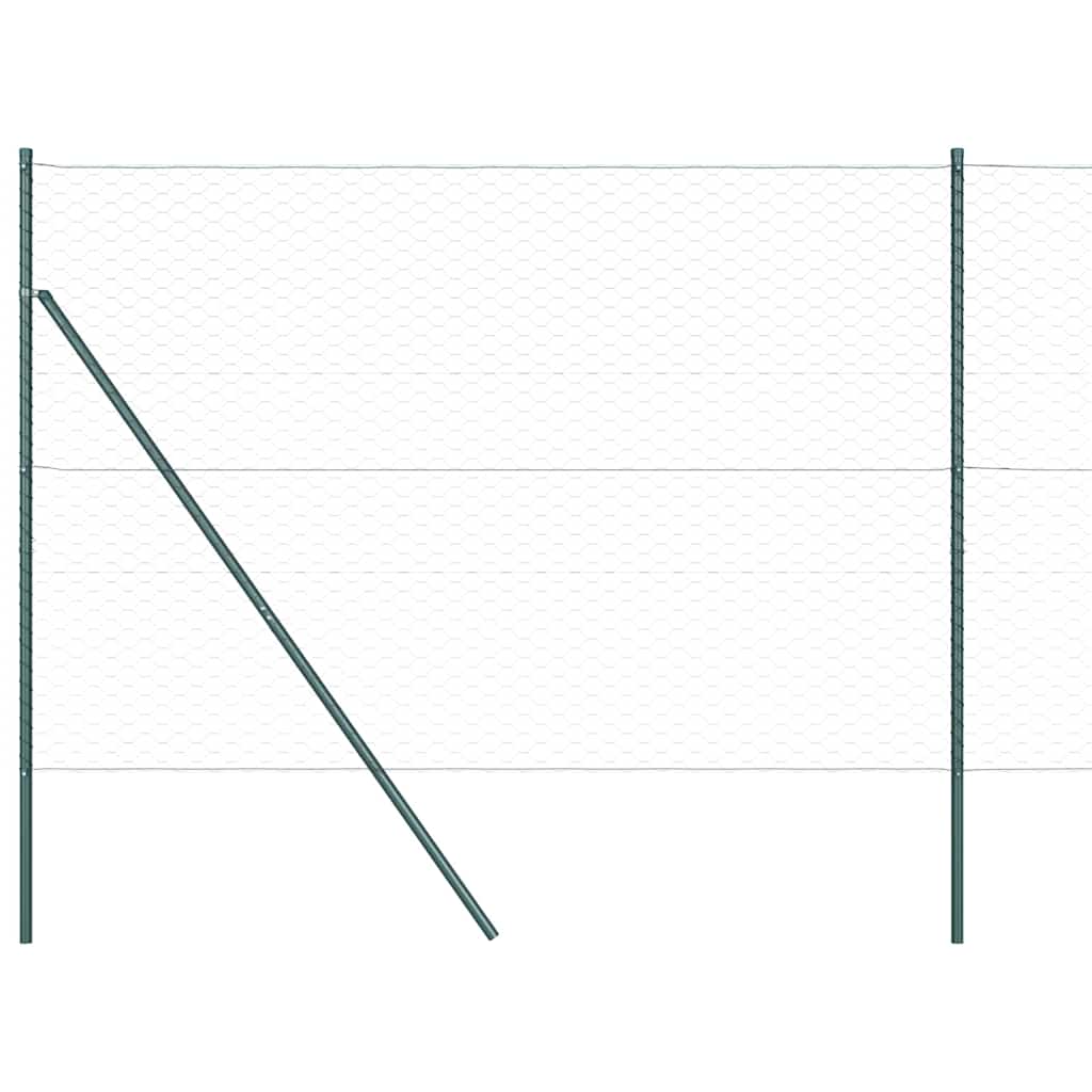 vidaXL Zaunpfosten Grau 100 x 1,5 m (50 mm Maschenweite) Stahl und PVC