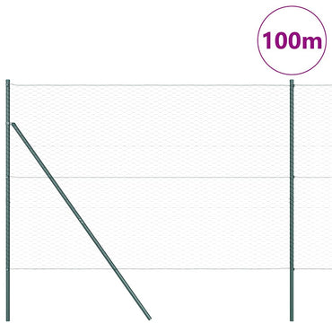 vidaXL Zaunpfosten Grau 100 x 1,6 m (36 mm Maschen) Stahl und PVC