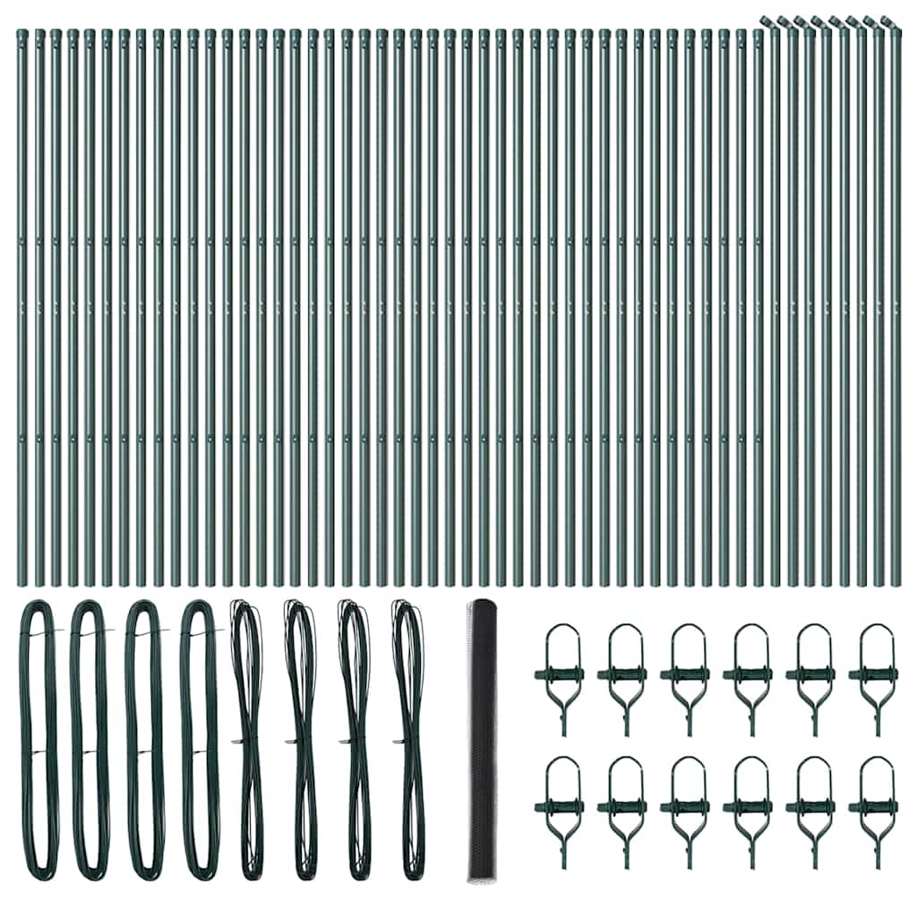 vidaXL Zaunpfosten Grau 100 x 1,6 m (50 mm Maschen) Stahl und PVC