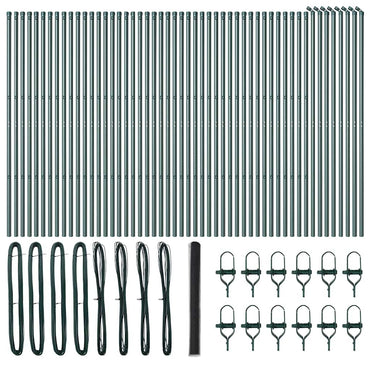 vidaXL Zaunpfosten Grau 100 x 1,6 m (50 mm Maschen) Stahl und PVC