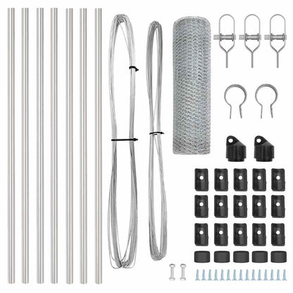 Zaunpfosten Silber 10 x 0,4 m (25 mm Netz) Stahl