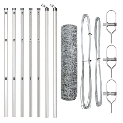 Zaunpfosten Silber 10 x 0,4 m (36 mm Maschen) Stahl