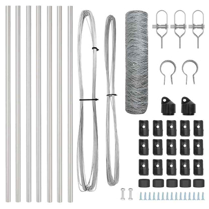 vidaXL Zaunpfosten Silber 10 x 0,4 m (50 mm Netz) Stahl