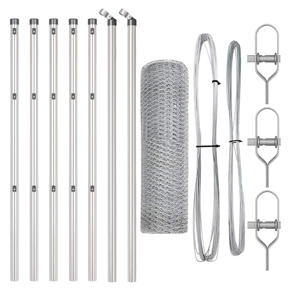 Zaunpfosten Silber 10 x 0,5 m (13 mm Netz) Stahl