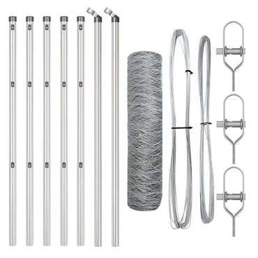 vidaXL Zaunpfosten Silber 10 x 0,5 m (36 mm Mesh) Stahl