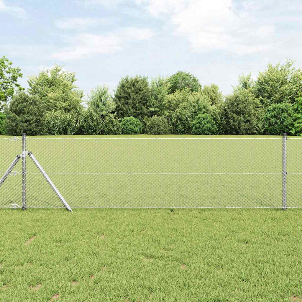 vidaXL Zaunpfosten Silber 10 x 0,6 m (13 mm Maschen) Stahl