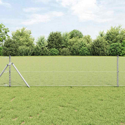 vidaXL Zaunpfosten Silber 10 x 0,6 m (13 mm Maschen) Stahl