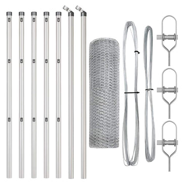 vidaXL Zaunpfosten Silber 10 x 0,6 m (13 mm Maschen) Stahl