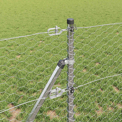 vidaXL Zaunpfosten Silber 10 x 0,6 m (36 mm Netz) Stahl