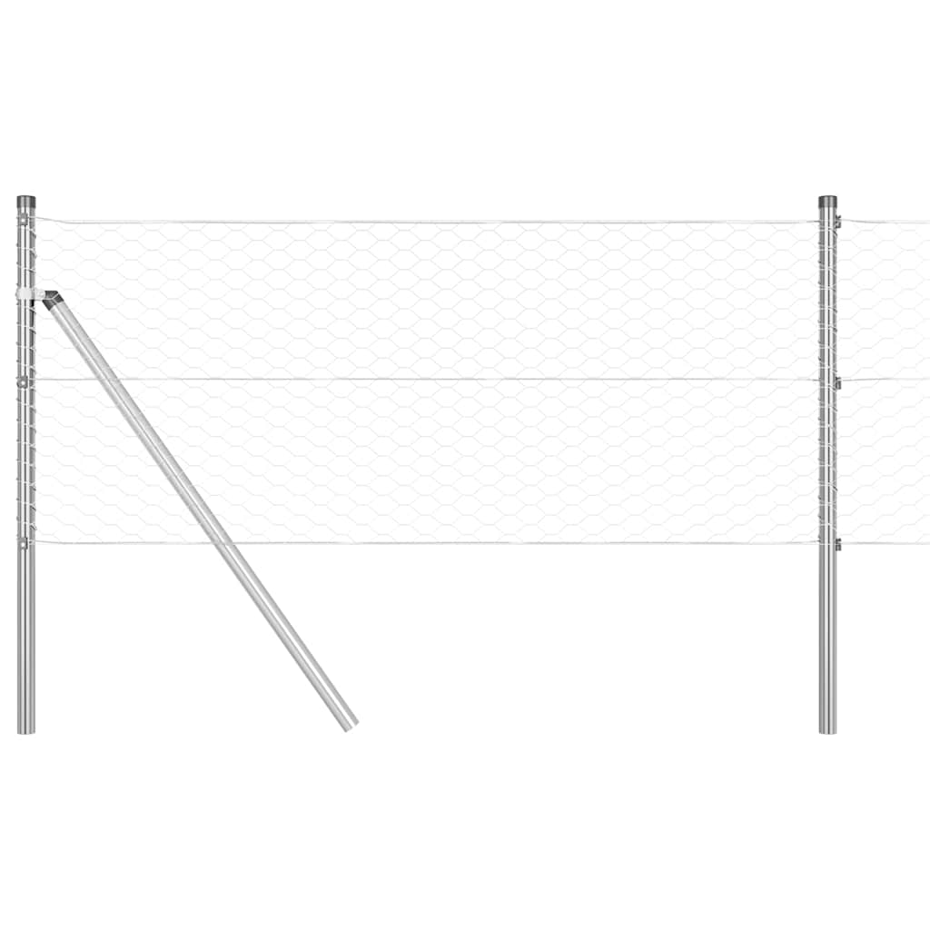 vidaXL Zaunpfosten Silber 10 x 0,6 m (36 mm Netz) Stahl