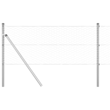 vidaXL Zaunpfosten Silber 10 x 0,6 m (36 mm Netz) Stahl