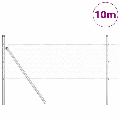vidaXL Zaunpfosten Silber 10 x 0,8 m (36 mm Mesh) Stahl