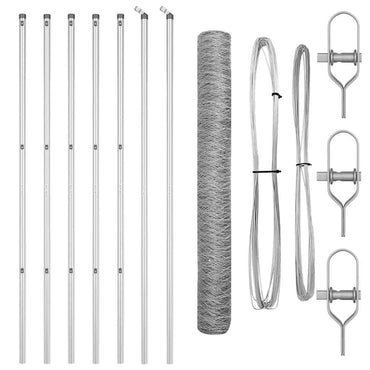 vidaXL Zaunpfosten Silber 10 x 1,2 m (36 mm Netz) Stahl