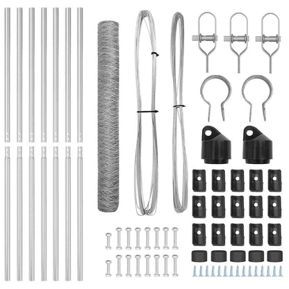 Zaunpfosten Silber 10 x 1,2 m (50 mm Maschen) Stahl