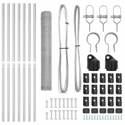 Zaunpfosten Silber 10 x 1,4 m (13 mm Maschen) Stahl