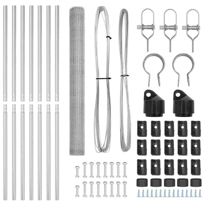 Zaunpfosten Silber 10 x 1,5 m (25 mm Maschen) Stahl
