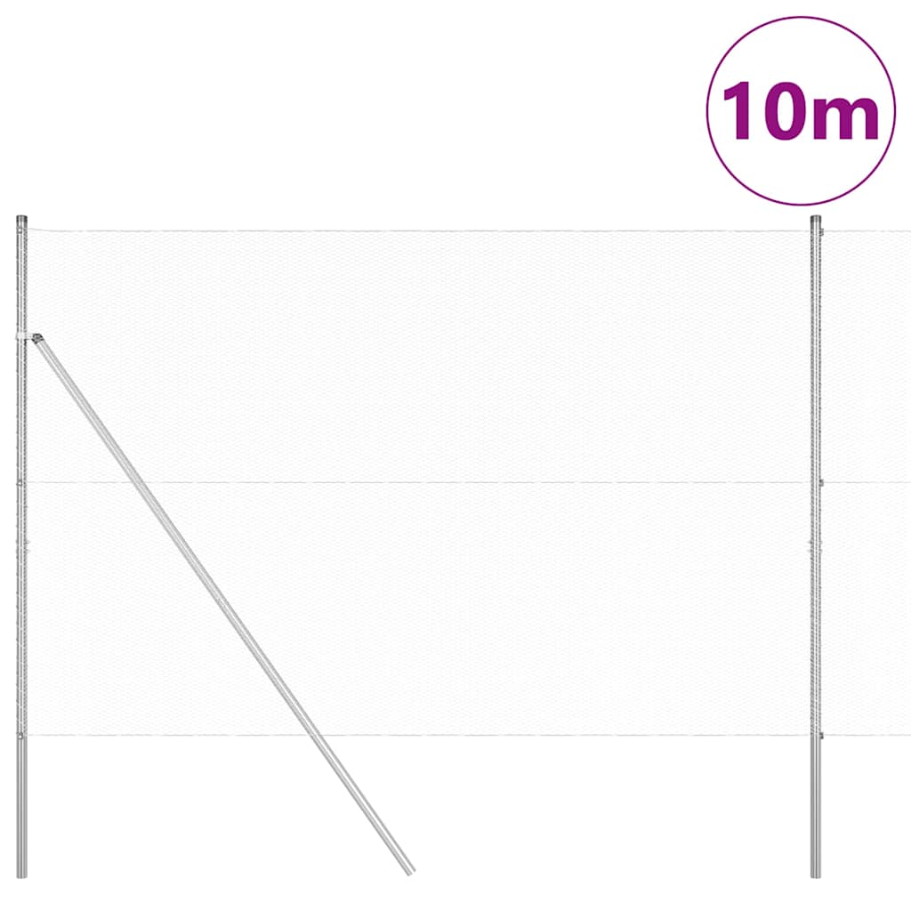 vidaXL Zaunpfosten Silber 10 x 1,6 m (13 mm Netz) Stahl