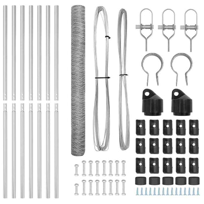 Zaunpfosten Silber 10 x 1,6 m (50 mm Maschenweite) Stahl