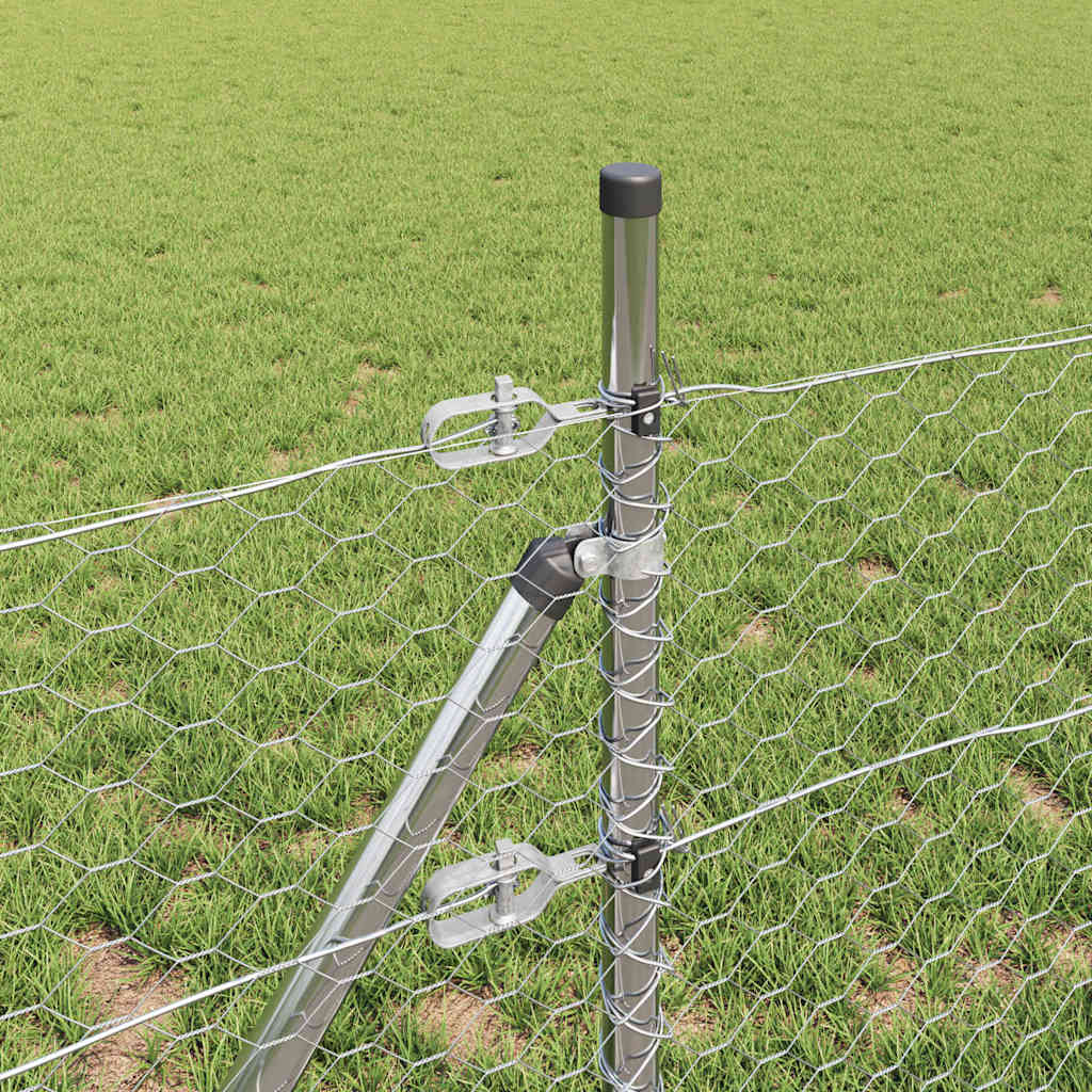 Zaunpfosten Silber 25 x 0,5 m (36 mm Netz) Stahl