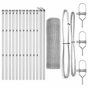 vidaXL Zaunpfosten Silber 25 x 0,8 m (25 mm Mesh) Stahl