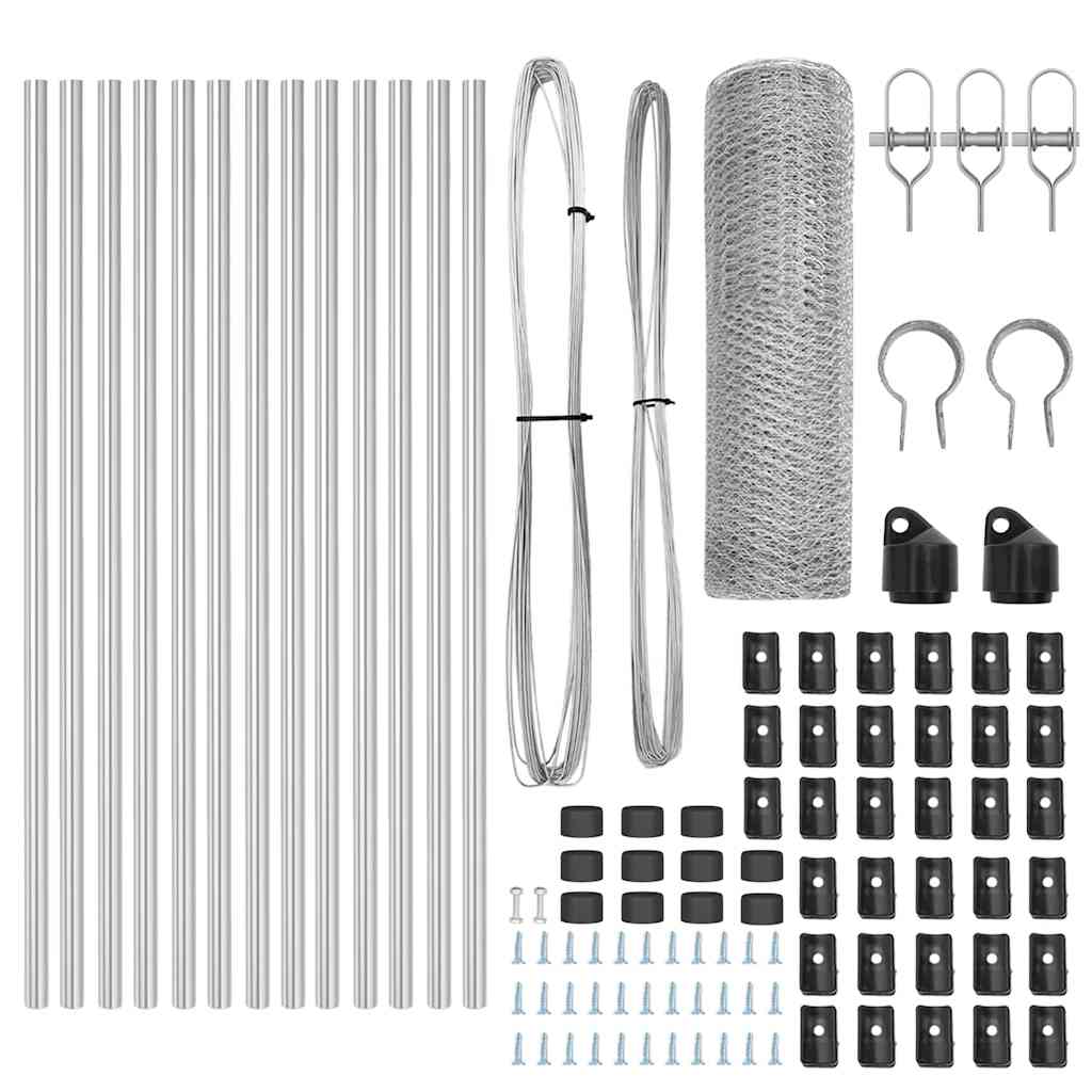 Zaunpfosten Silber 25 x 0,8 m (25 mm Mesh) Stahl