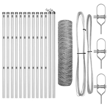 vidaXL Zaunpfosten Silber 25 x 0,8 m (50 mm Mesh) Stahl