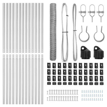 Zaunpfosten Silber 25 x 1,2 m (50 mm Maschen) Stahl