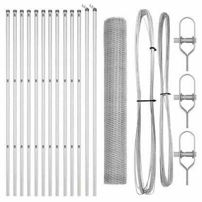 Zaunpfosten Silber 25 x 1,4 m (13 mm Mesh) Stahl