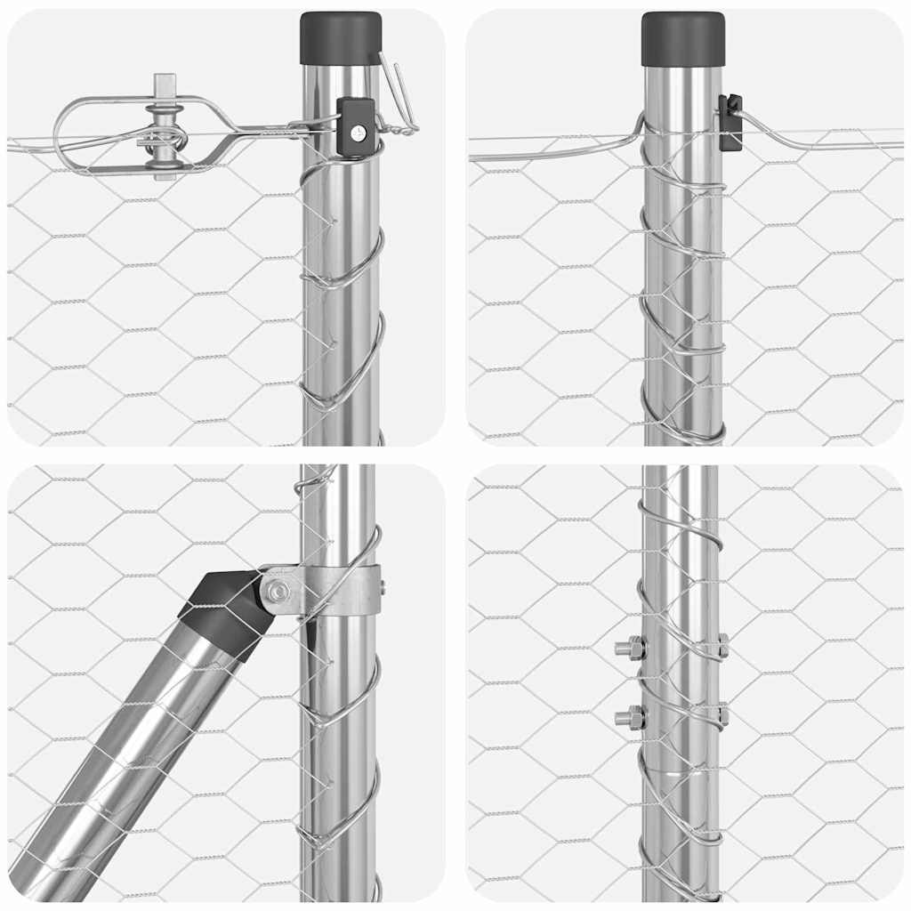 vidaXL Zaunpfosten Silber 25 x 1,4 m (25 mm Netz) Stahl