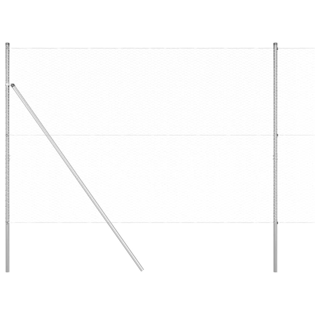 Zaunpfosten Silber 25 x 1,5 m (25 mm Gitter) Stahl