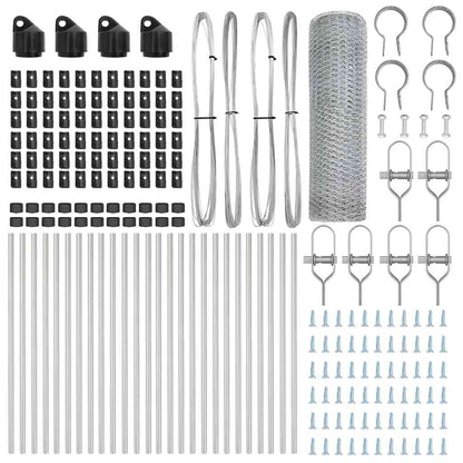 Zaunpfosten Silber 50 x 0,4 m (13 mm Netz) Stahl