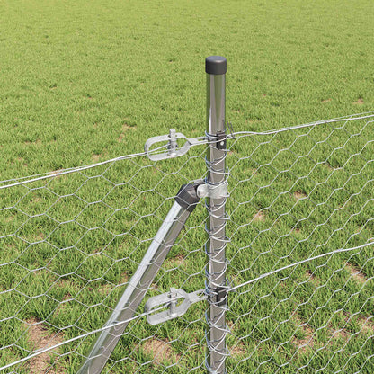 Zaunpfosten Silber 50 x 0,5 m (36 mm Netz) Stahl