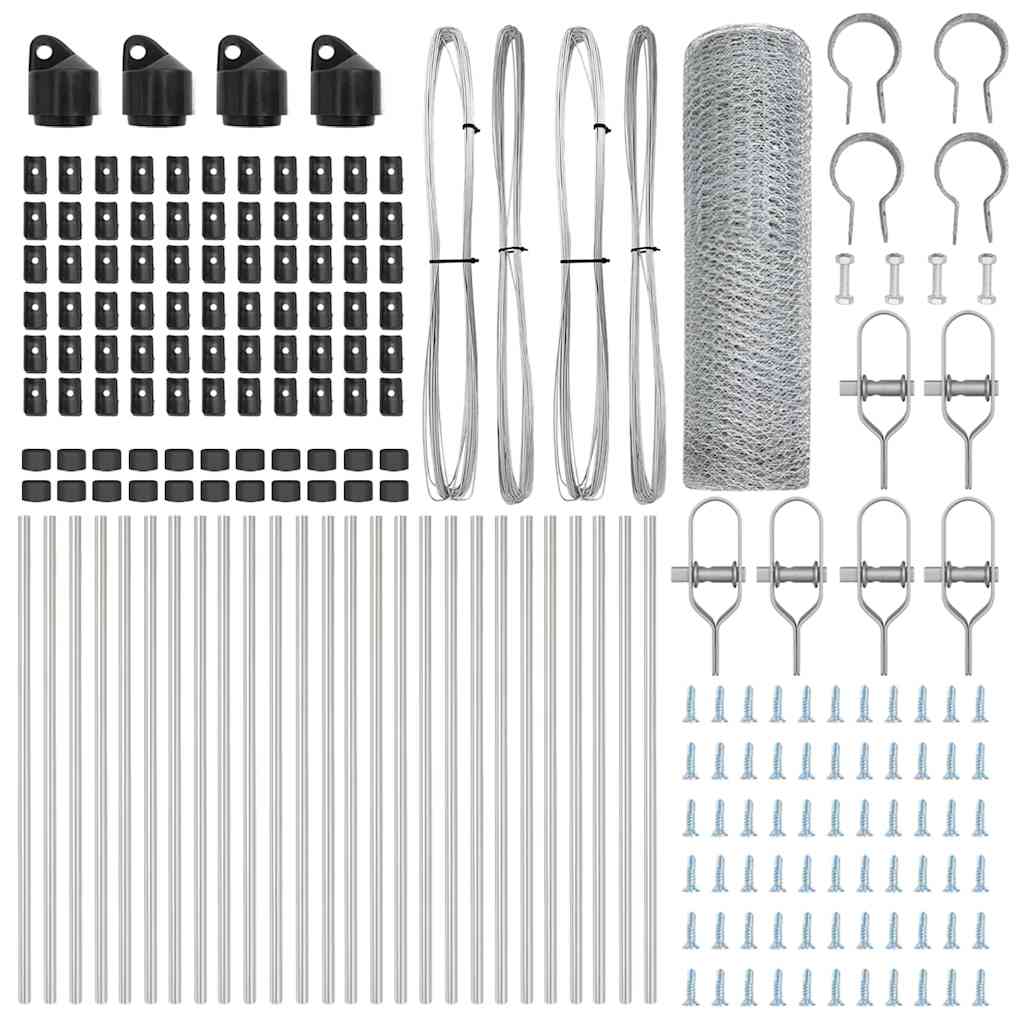 Zaunpfosten Silber 50 x 0,6 m (25 mm Mesh) Stahl