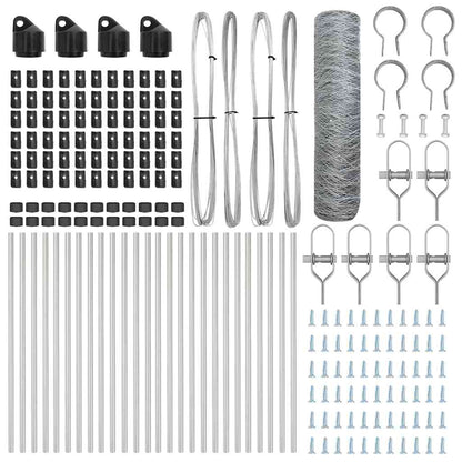 Zaunpfosten Silber 50 x 0,6 m (50 mm Gewebe) Stahl