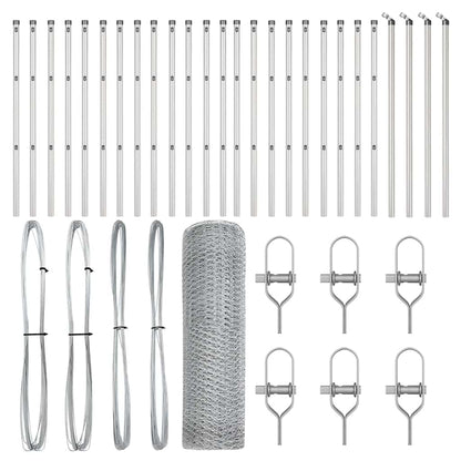 Zaunpfosten Silber 50 x 0,8 m (13 mm Maschenweite) Stahl