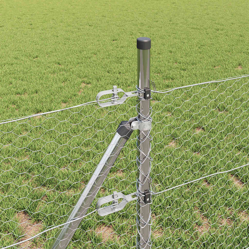 vidaXL Zaunpfosten Silber 50 x 0,8 m (25 mm Netz) Stahl