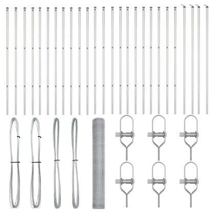 Zaunpfosten Silber 50 x 1 m (25 mm Maschenweite) Stahl