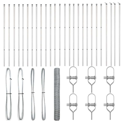 Zaunpfosten Silber 50 x 1 m (36 mm Maschen) Stahl