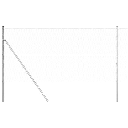 vidaXL Zaunpfosten Silber 50 x 1,4 m (25 mm Maschenweite) Stahl