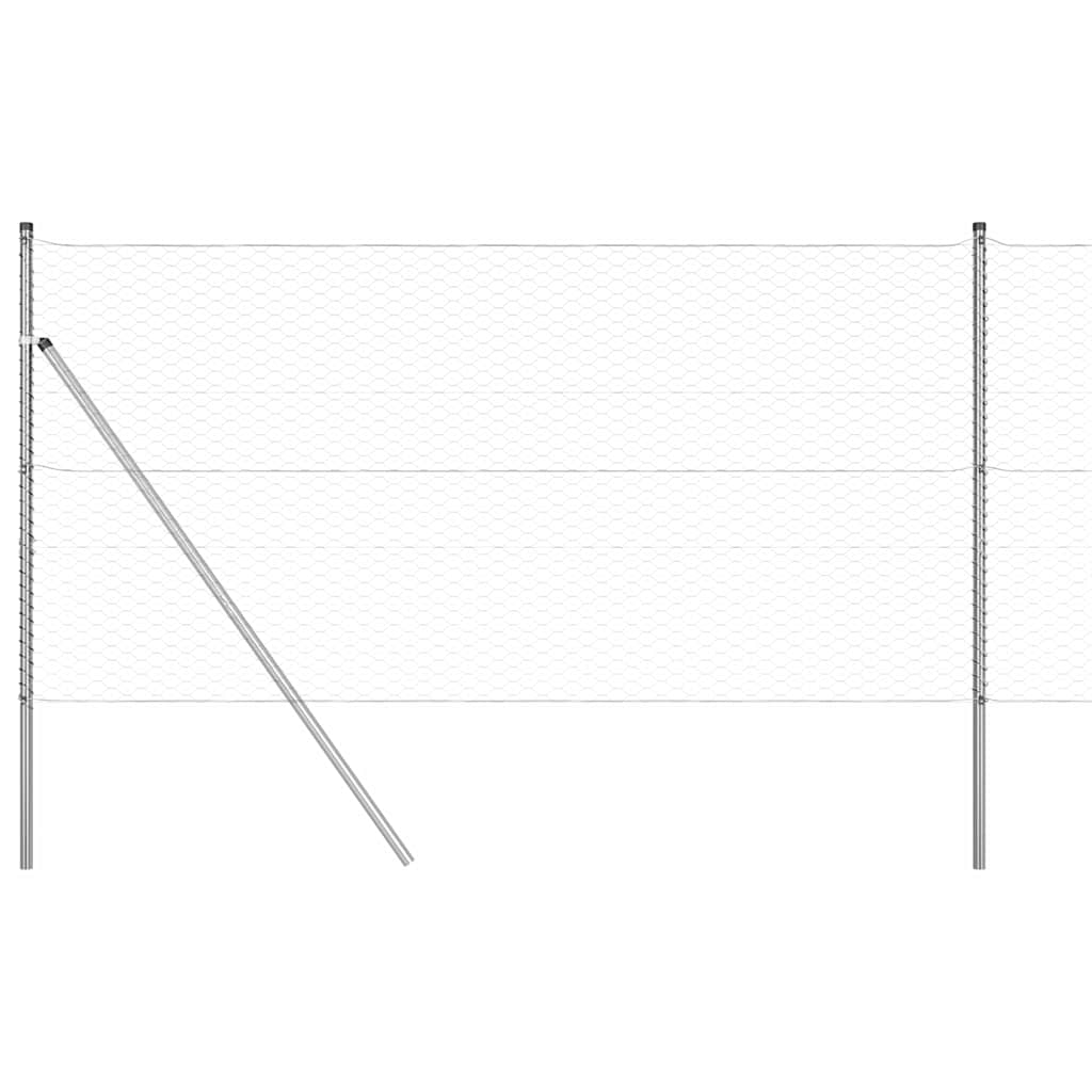 vidaXL Zaunpfosten Silber 50 x 1,4 m (36 mm Netz) Stahl
