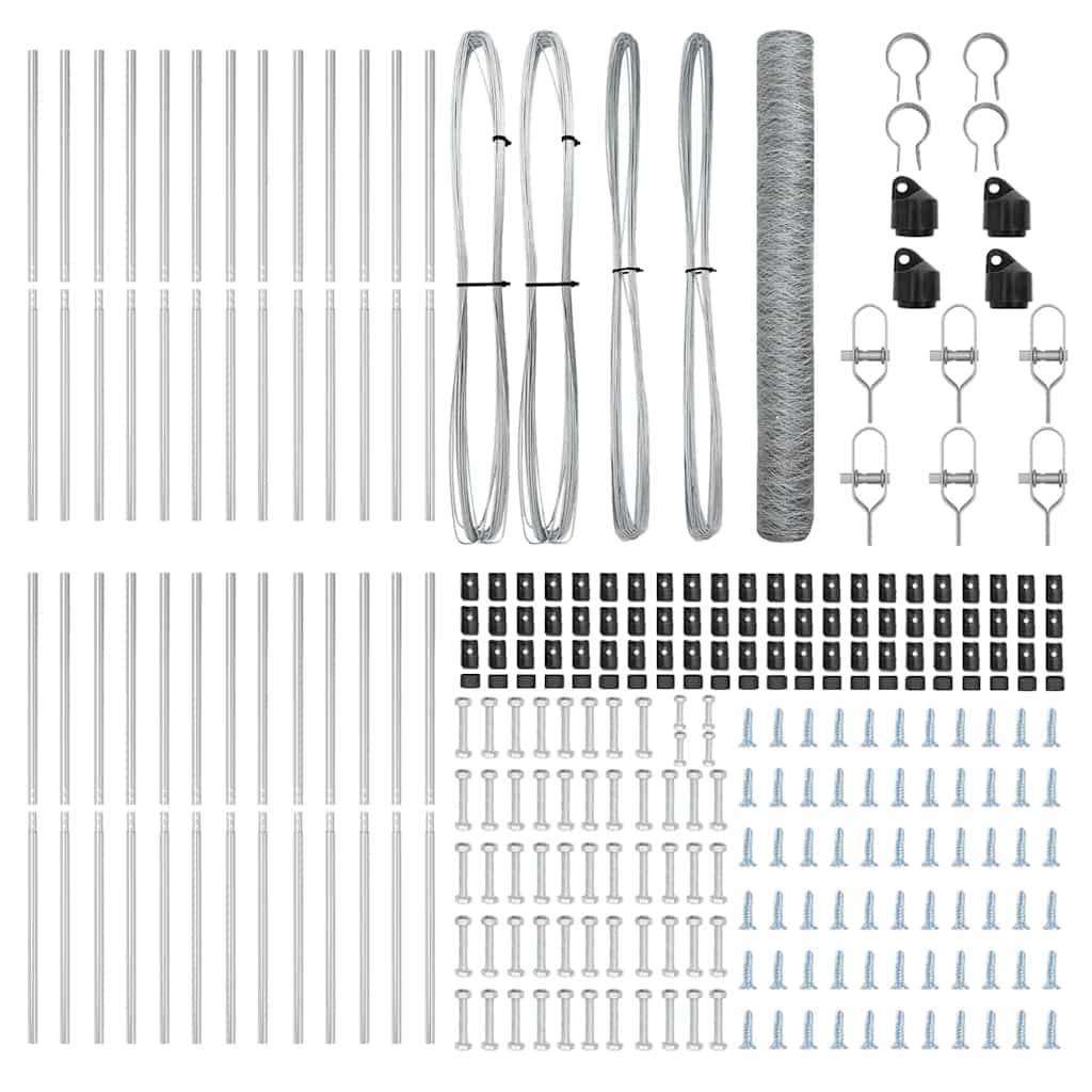 Zaunpfosten Silber 50 x 1,4 m (50 mm Maschenweite) Stahl
