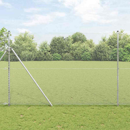 vidaXL Zaunpfosten Silber 50 x 1,6 m (13 mm Maschen) Stahl