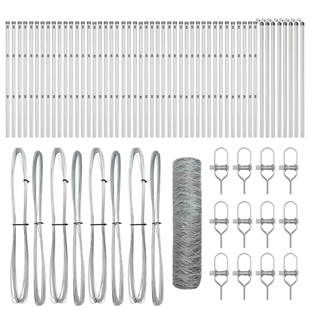 Zaunpfosten Silber 100 x 0,4 m (36 mm Maschen) Stahl