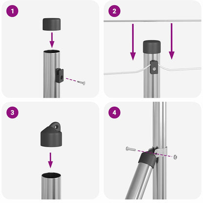 Zaunpfosten Silber 100 x 0,4 m (36 mm Maschen) Stahl