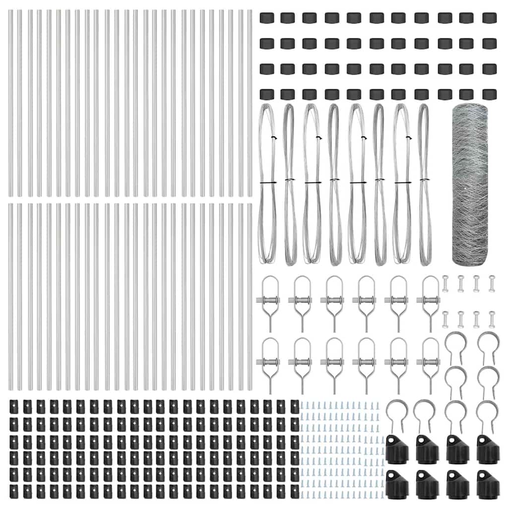 Zaunpfosten Silber 100 x 0,4 m (50 mm Netz) Stahl