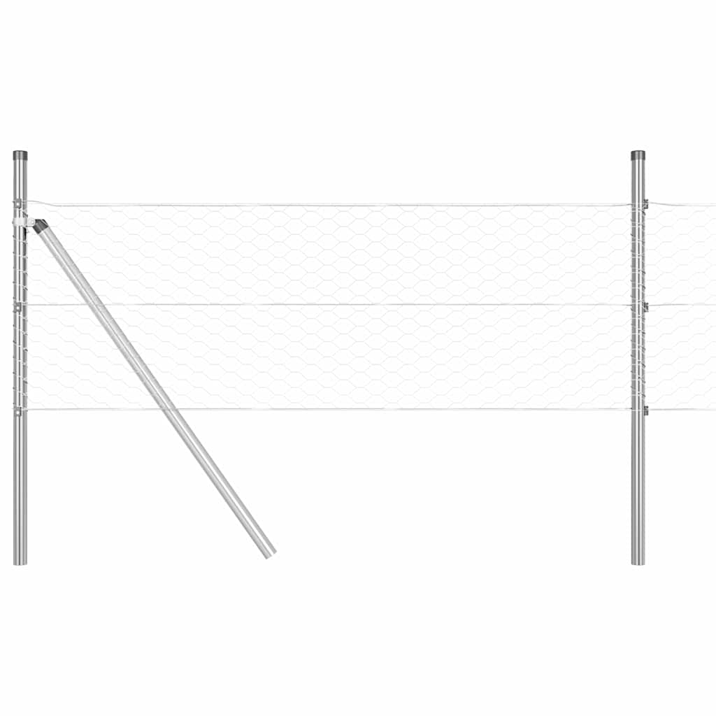 vidaXL Zaunpfosten Silber 100 x 0,8 m (36 mm Maschenweite) Stahl